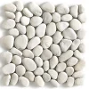 Pegane Carrelage de mosaïque / Galet de mer / Maille décorative aspect pierre blanc mat - 33x33 cm