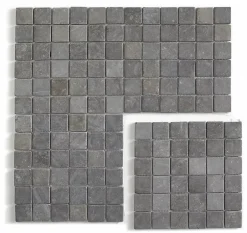 Carrelage de mosaïque (Boite de 1m²) / Plaque mosaïque mur et sol en marbre naturel coloris gris - 30 x 30 cm-Pegane Clearance