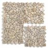 Pegane Carrelage de mosaïque (Boite de 1m²)/ Plaque mosaïque mur et sol en marbre naturel coloris rose - 30 x 30 cm