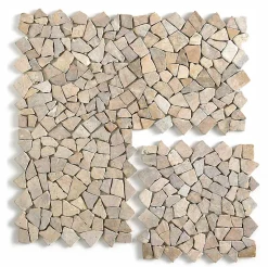 Pegane Carrelage de mosaïque (Boite de 1m²)/ Plaque mosaïque mur et sol en marbre naturel coloris rose - 30 x 30 cm