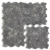 Carrelage de mosaïque (Boite de 1m²) / Plaque mosaïque mur et sol en marbre naturel coloris gris mat - 33 x 33 cm-Pegane Clearance