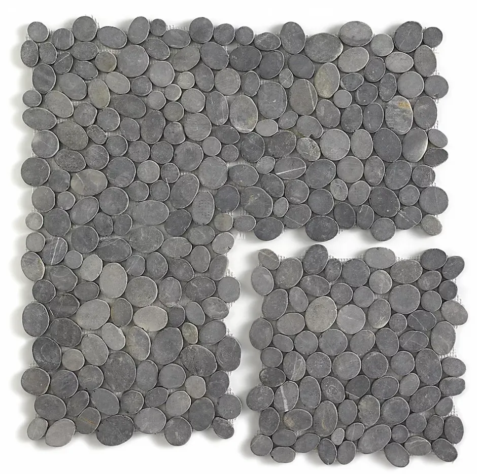 Carrelage de mosaïque (Boite de 1m²) / Plaque mosaïque mur et sol en marbre naturel coloris gris mat - 33 x 33 cm-Pegane Clearance