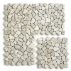 Pegane Carrelage de mosaïque (Boite de 1m²)/ Plaque mosaïque mur et sol en marbre naturel coloris blanc - 30 x 30 cm