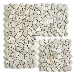 Pegane Carrelage de mosaïque (Boite de 1m²)/ Plaque mosaïque mur et sol en marbre naturel coloris blanc - 30 x 30 cm