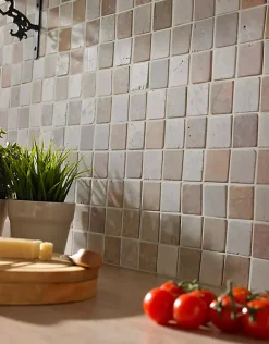 Carrelage de mosaïque/Plaque mosaïque mur et sol en marbre naturel multicolore - 30 x 30 cm-Pegane New