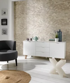 Carrelage de mosaïque/Plaque mosaïque mur et sol en marbre naturel coloris beige mat - 30 x 30 cm-Pegane Best