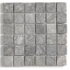 Pegane Carrelage de mosaïque/Plaque mosaïque mur et sol en marbre naturel, coloris gris mat - 30 x 30 cm