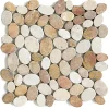 Carrelage de mosaïque/Plaque mosaïque mur et sol en marbre naturel coloris blanc/beige rosé- 33 x 33 cm-Pegane Hot