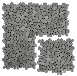 Carrelage de mosaïque/Plaque mosaïque mur et sol en marbre naturel coloris gris mat - 33 x 33 cm-Pegane Clearance