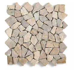 Carrelage de mosaïque/Plaque mosaïque mur et sol en marbre naturel coloris rose - 30 x 30 cm-Pegane Outlet