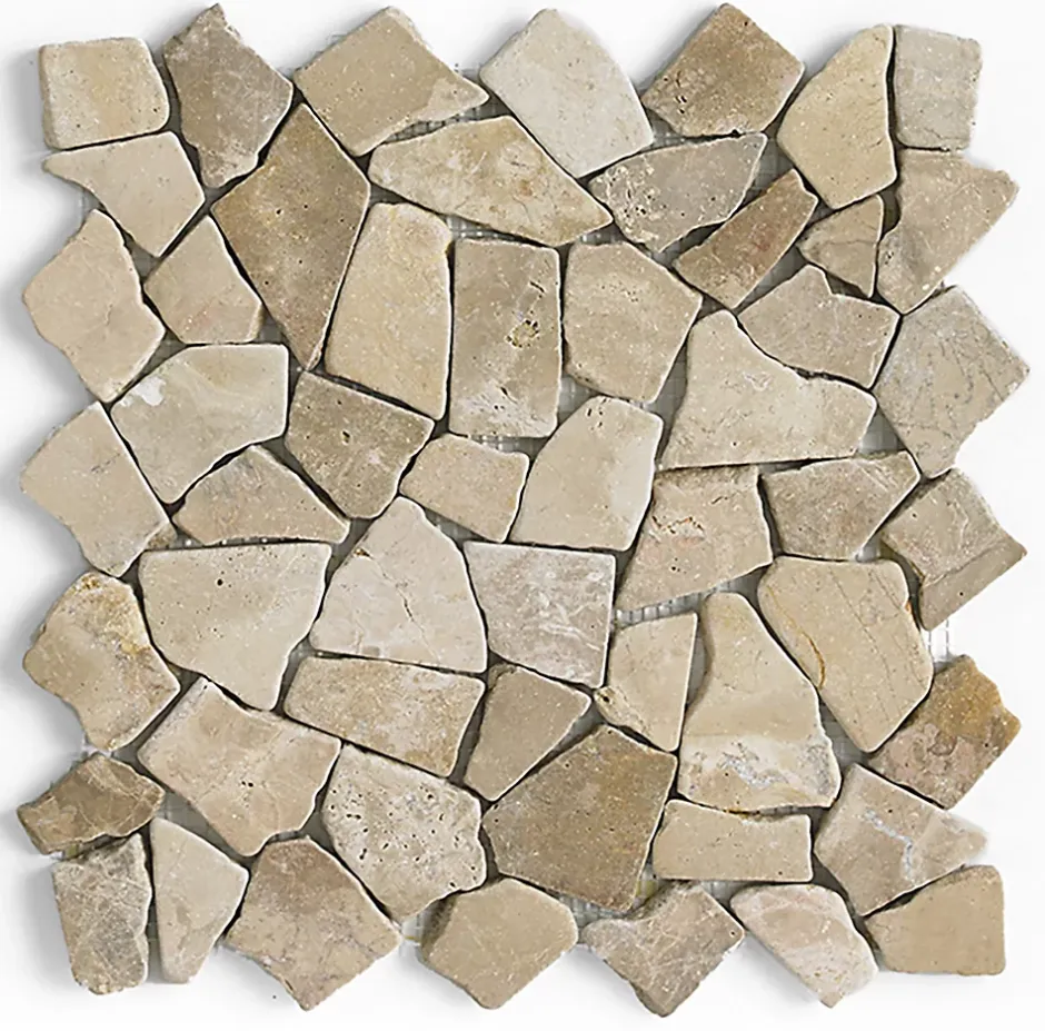 Pegane Carrelage de mosaïque/Plaque mosaïque mur et sol en marbre naturel coloris marron - 30 x 30 cm