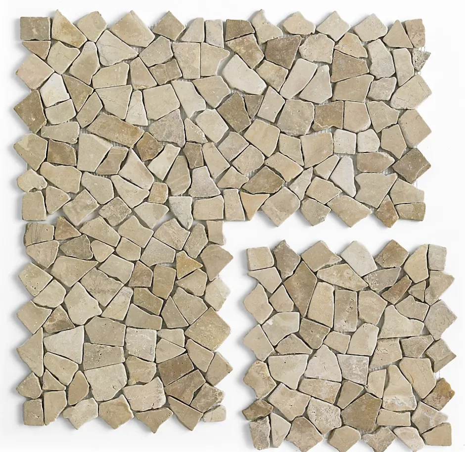 Pegane Carrelage de mosaïque/Plaque mosaïque mur et sol en marbre naturel coloris marron - 30 x 30 cm