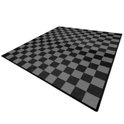 MonsterShop Carrelage de Sol Ventilé Pour Garage Avec Bordure (120 x Noir & 120 Gris)