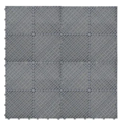 Carrelage de Sol Ventilé Pour Garage x225 Avec Bordure (Gris)-MonsterShop Hot