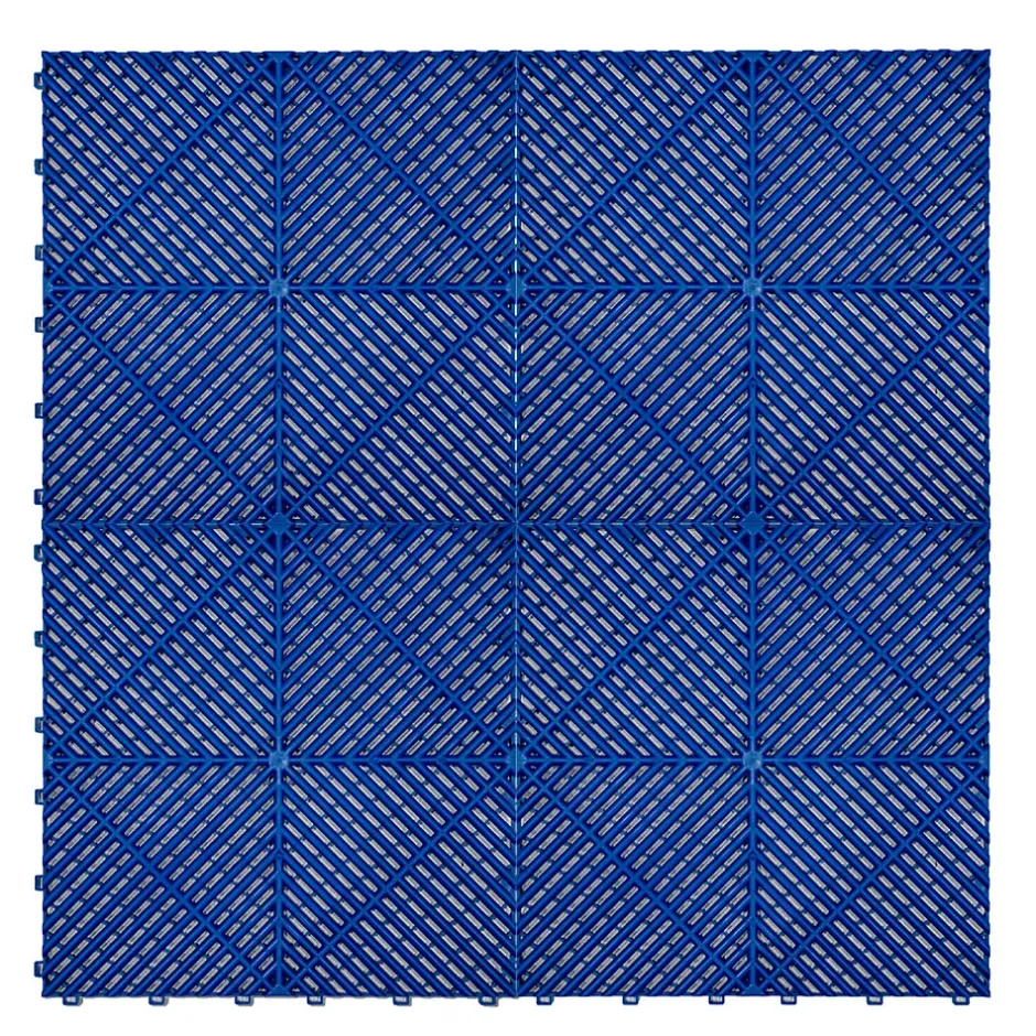 Carrelage de Sol Ventilé Pour Garage x120 Avec Bordure (Bleu)-MonsterShop Hot