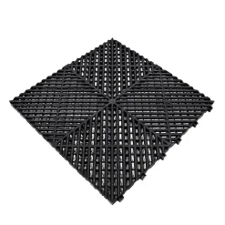 Carrelage de Sol Ventilé Pour Garage x 120 Avec Bordure (Noir)-MonsterShop Discount