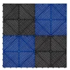 Carrelage de Sol Ventilé Pour Garage Avec Bordure (60 x Noir & 60 Bleu)-MonsterShop Discount