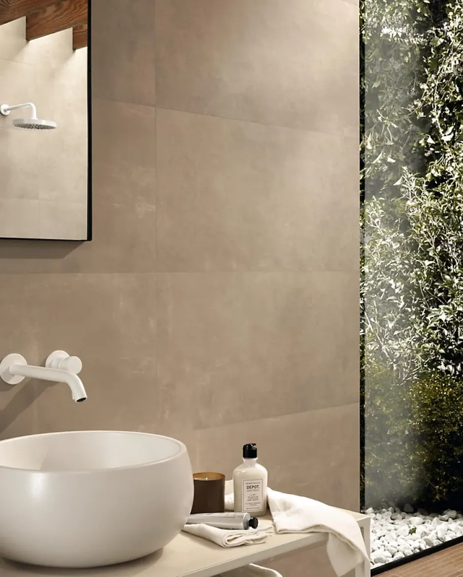 Ro'Ma Carrelage Carrelage effet Béton Beige Terre 80x40x0,85 cm Mat Vetrano - Mur intérieur (vendu par carton de 1,28 m²) -