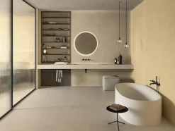 Carrelage effet Béton Beige Crème 120x50x0,85 cm Mat Cortivo - Mur intérieur (vendu par carton de 1,8 m²) --Ro'Ma Carrelage Outlet