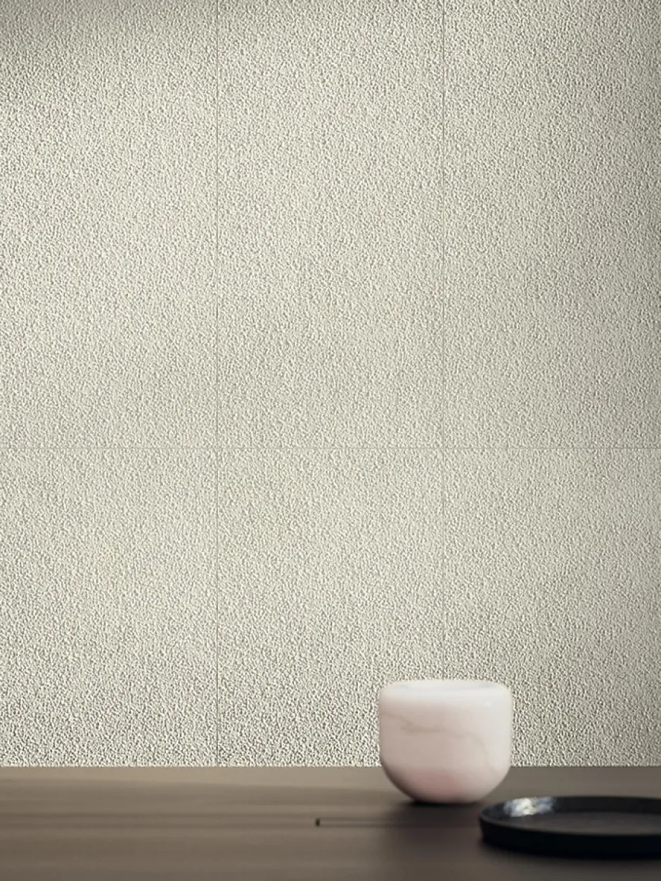 Ro'Ma Carrelage Carrelage effet Béton Blanc Sable Brut 120x50x1 cm Mat Stavira - Mur intérieur (vendu par carton de 1,8 m²) -