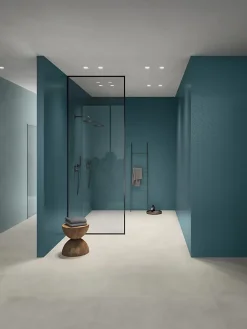 Ro'Ma Carrelage Carrelage effet Béton Bleu Brume 120x50x0,85 cm Mat Cortivo - Mur intérieur (vendu par carton de 1,8 m²) -