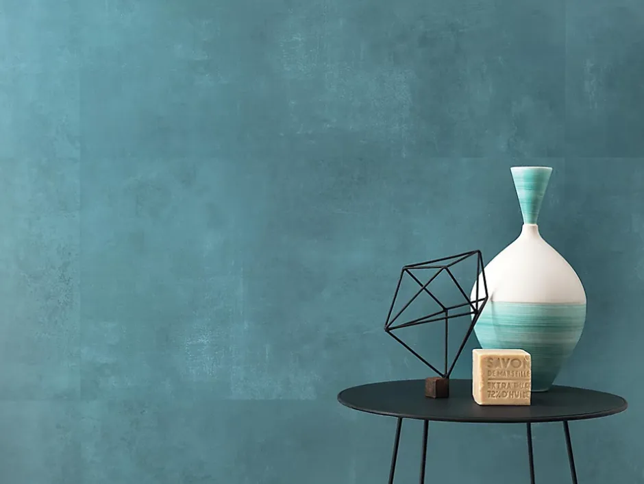 Carrelage effet Béton Bleu Cendré 80x40x0,85 cm Mat Vetrano - Mur intérieur (vendu par carton de 1,28 m²) --Ro'Ma Carrelage Clearance