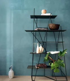 Carrelage effet Béton Bleu Cendré 80x40x0,85 cm Mat Vetrano - Mur intérieur (vendu par carton de 1,28 m²) --Ro'Ma Carrelage Clearance