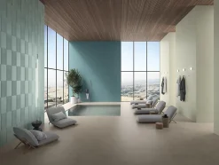 Carrelage effet Béton Bleu Canard 278x120x0,6 cm Mat Cortivo - Mur intérieur (vendu par carton de 3,336 m²) --Ro'Ma Carrelage Online