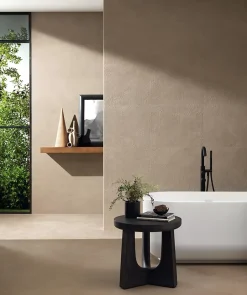 Carrelage effet Béton Brun Sable 120x50x0,85 cm Mat Benzaro - Mur intérieur (vendu par carton de 1,8 m²) --Ro'Ma Carrelage Online