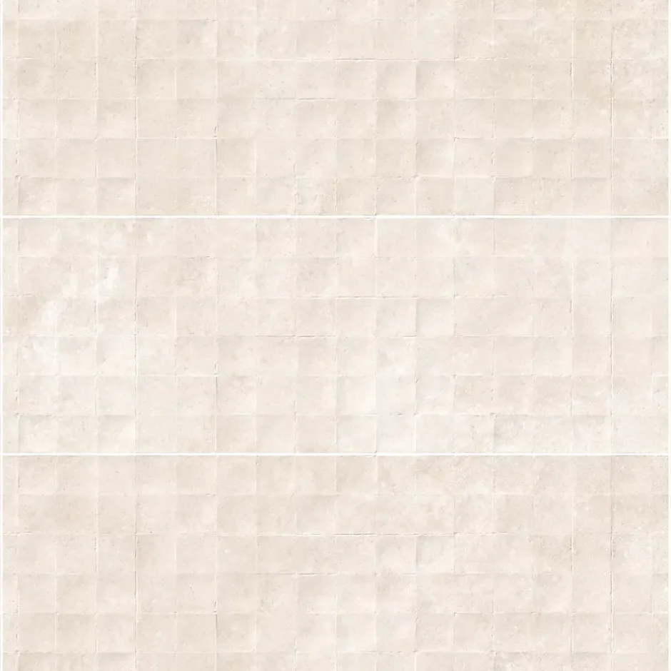 Ro'Ma Carrelage Carrelage effet Béton 3D Beige Lin Cuadro 100x33,3x0,98 cm Montelis - Mur intérieur -