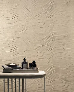 Carrelage effet Béton 3D Blanc Minéral Onda 120x50x0,85 cm Mat Benzaro - Mur intérieur (vendu par carton de 1,8 m²) - RO'MA CARREL-Ro'Ma Carrelage Hot