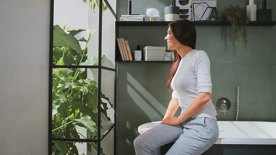 Ro'Ma Carrelage Carrelage effet Béton Gris Luce 80x40x0,85 cm Mat Gravino - Mur intérieur (vendu par carton de 1,28 m²) -