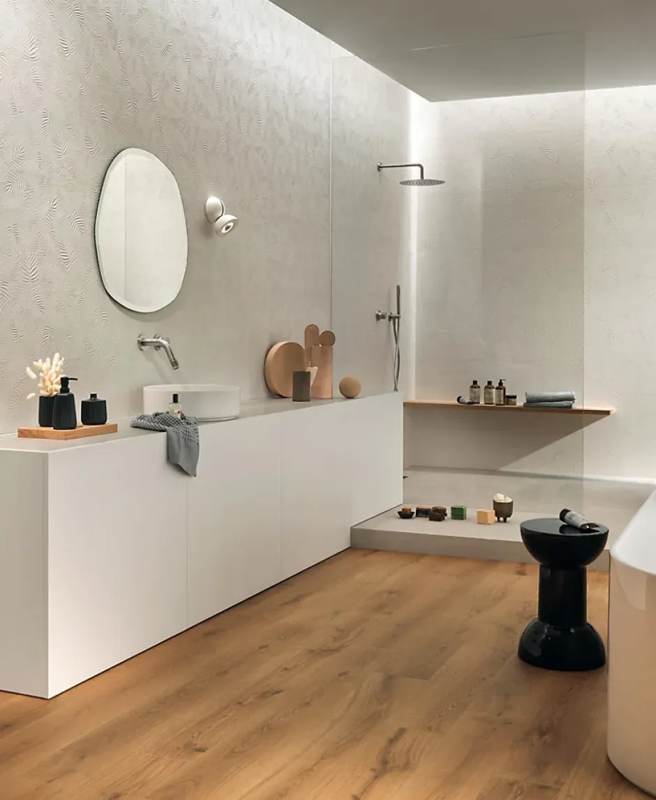 Ro'Ma Carrelage Carrelage effet Béton Gris Luce 120x120x0,9 cm Gravino - Sol extérieur (vendu par carton de 2,88 m²) -