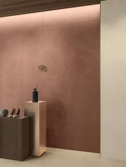 Carrelage effet Béton Rouge Argile 120x50x0,85 cm Mat Talvoro - Mur intérieur (vendu par carton de 1,8 m²) --Ro'Ma Carrelage Clearance