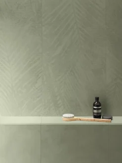 Carrelage effet Béton Vert Lichen 120x50x0,85 cm Mat Stavira - Mur intérieur (vendu par carton de 1,8 m²) --Ro'Ma Carrelage Sale