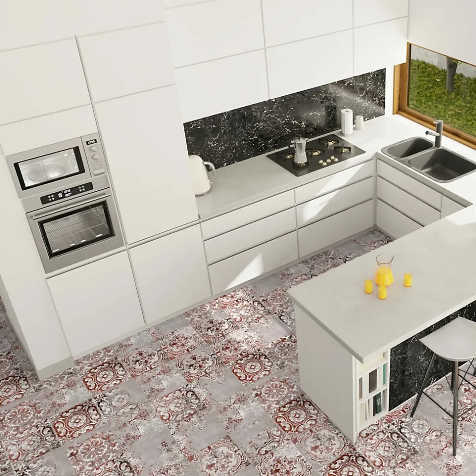 Carrelage effet Carreau ciment Abrera 20x20x1,1 cm Cemira - Sol et mur intérieur (vendu au m²) --Ro'Ma Carrelage New