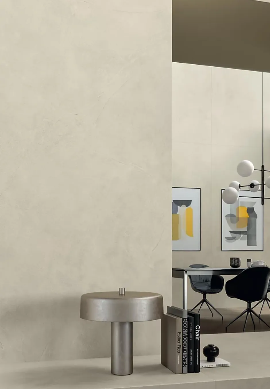 Carrelage effet Enduit Blanc Lin 278x120x0,6 cm Mat Calviro - Mur intérieur (vendu par carton de 3,336 m²) --Ro'Ma Carrelage Clearance