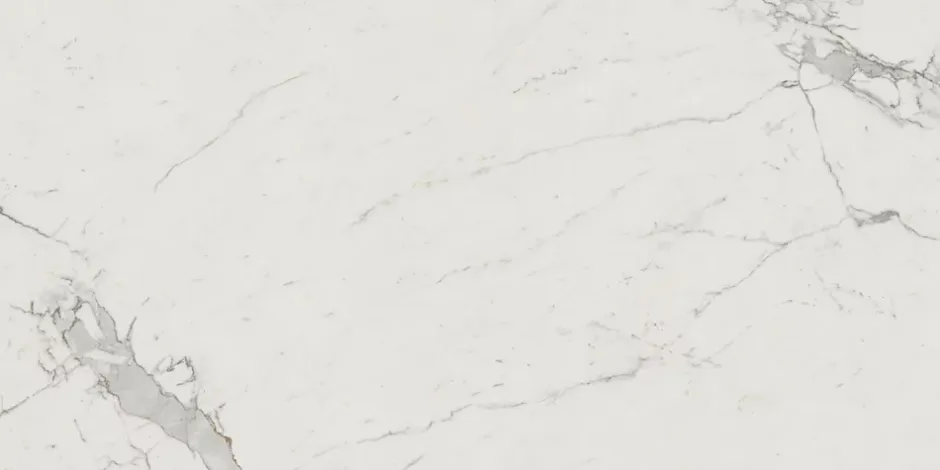 Carrelage effet Marbre Blanc Calacatta Extra 240x120x0,9 cm Brillant Clarenza - Mur intérieur (vendu par carton de 2,88 m²) - RO'M-Ro'Ma Carrelage Online