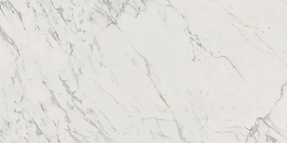 Carrelage effet Marbre Blanc Calacatta Extra 240x120x0,9 cm Brillant Clarenza - Mur intérieur (vendu par carton de 2,88 m²) - RO'M-Ro'Ma Carrelage Online