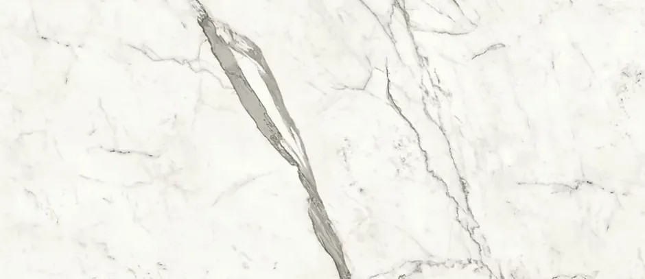 Carrelage effet Marbre Blanc Calacatta Majestic 278x120x0,6 cm Silk Faventa - Mur intérieur (vendu par carton de 3,336 m²) - RO'MA-Ro'Ma Carrelage Discount