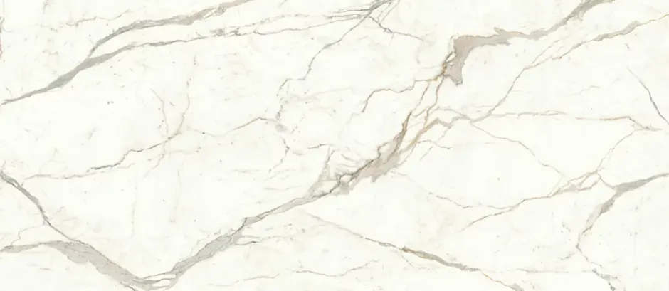 Carrelage effet Marbre Blanc Calacatta Prima Bookmatch B 278x120x0,6 cm Brillant Faventa - Mur intérieur (vendu par carton de 3,33-Ro'Ma Carrelage