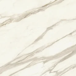 Carrelage effet Marbre Blanc Calacatta Sublime 120x120x0,9 cm Brillant Orsiano - Sol et mur intérieur (vendu par carton de 2,88 m²-Ro'Ma Carrelage Sale