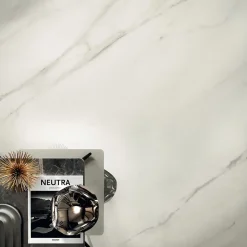 Ro'Ma Carrelage Carrelage effet Marbre Blanc Calacatta Armonia 120x120x0,9 cm Brillant Orsiano - Sol et mur intérieur (vendu par carton de 2,88 m²