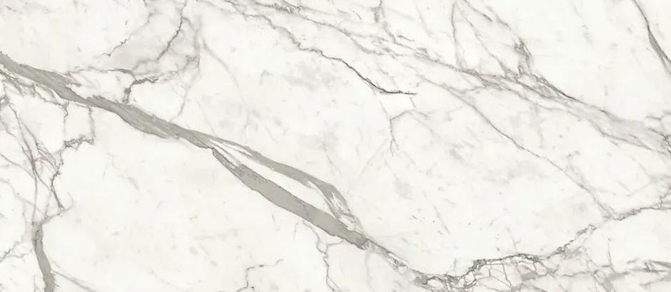 Carrelage effet Marbre Blanc Calacatta Majestic Bookmatch B 278x120x0,6 cm Brillant Faventa - Mur intérieur (vendu par carton de 3-Ro'Ma Carrelage Online