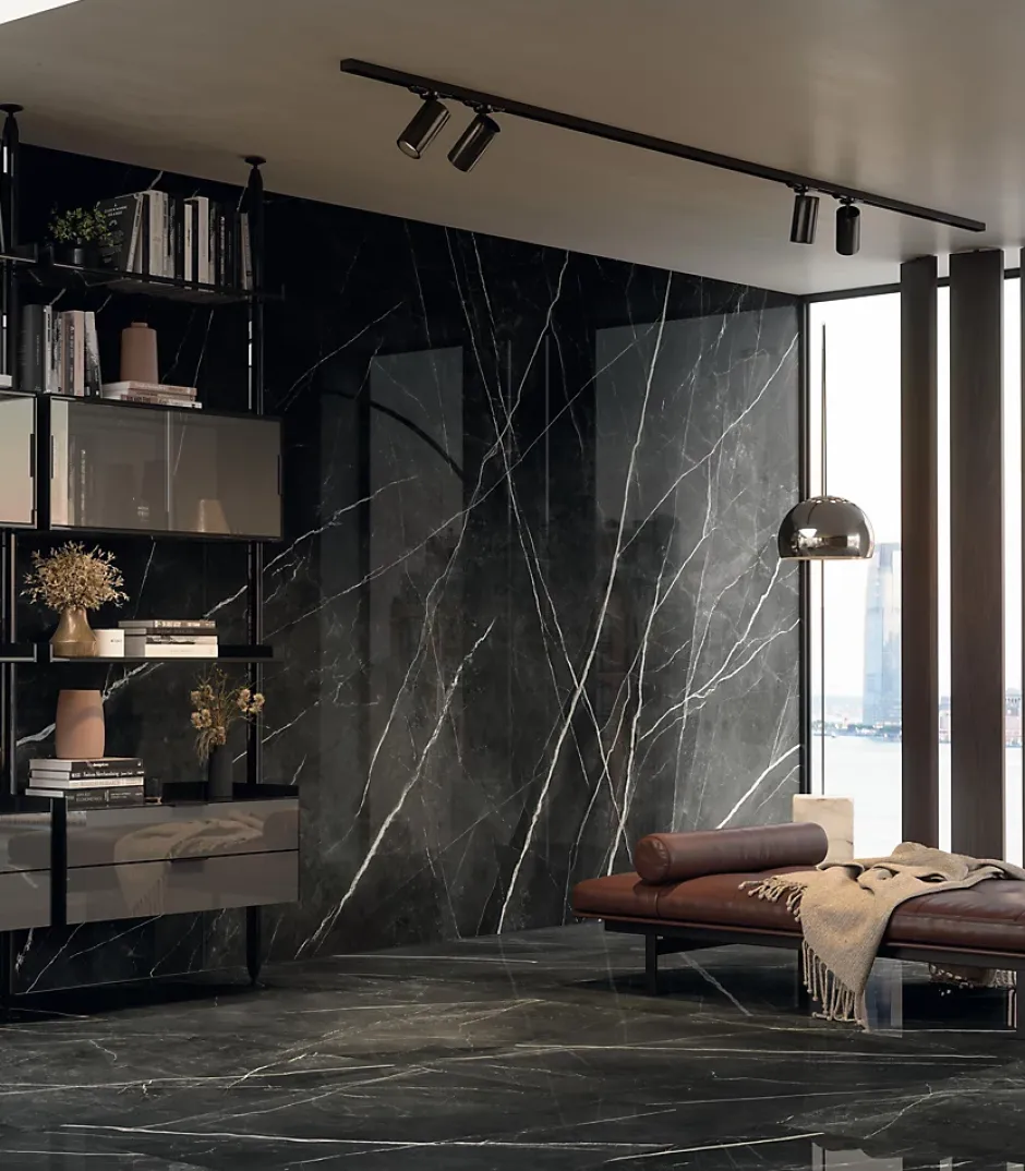 Ro'Ma Carrelage Carrelage effet Marbre Blanc Opale 278x120x0,6 cm Brillant Florenza - Mur intérieur (vendu par carton de 3,336 m²) - RO'MA CARRELA