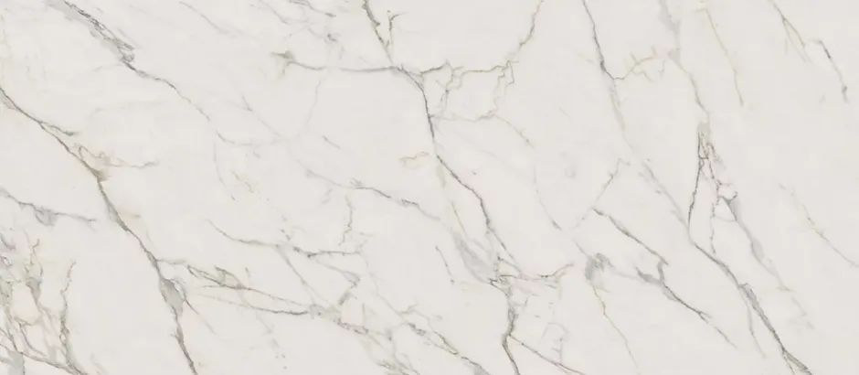 Ro'Ma Carrelage Carrelage effet Marbre Blanc Calacatta Extra 278x120x0,6 cm Brillant Clarenza - Mur intérieur (vendu par carton de 3,336 m²) - RO'
