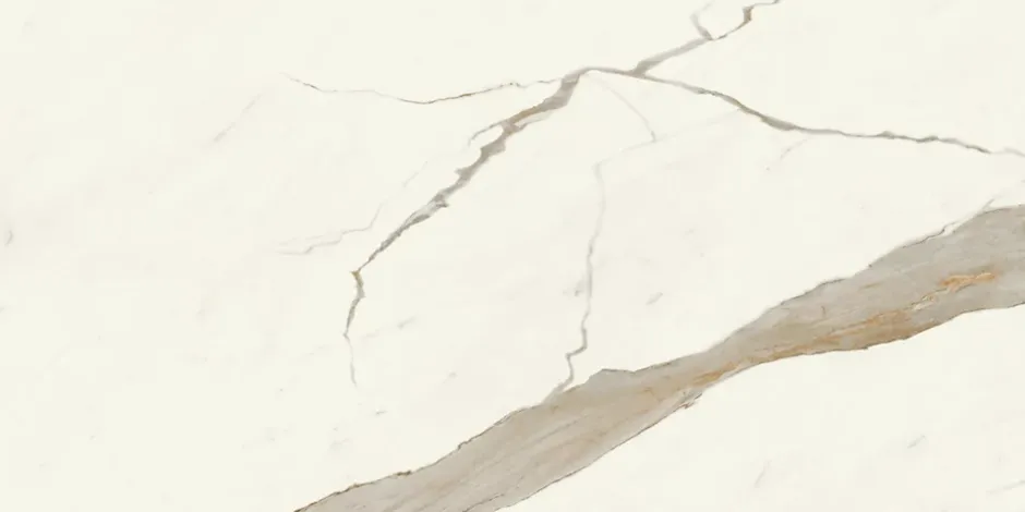 Carrelage effet Marbre Blanc Calacatta Alba 120x60x0,9 cm Brillant Montira - Sol et mur intérieur (vendu par carton de 1,44 m²) --Ro'Ma Carrelage New