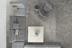 Carrelage effet Marbre Blanc Calacatta Divino 120x120x0,9 cm Silk Montira - Sol et mur intérieur (vendu par carton de 2,88 m²) - R-Ro'Ma Carrelage Outlet