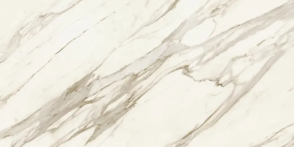 Carrelage effet Marbre Blanc Calacatta Sublime 240x120x0,9 cm Brillant Orsiano - Mur intérieur (vendu par carton de 2,88 m²) - RO'-Ro'Ma Carrelage Discount