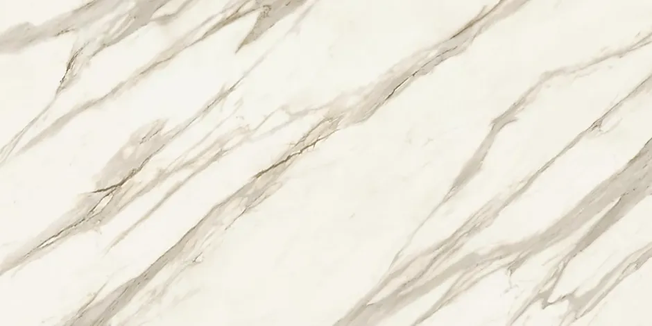 Carrelage effet Marbre Blanc Calacatta Sublime 240x120x0,9 cm Brillant Orsiano - Mur intérieur (vendu par carton de 2,88 m²) - RO'-Ro'Ma Carrelage Discount